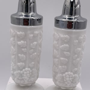 Westmoreland Milk Glass Grape Salt & Pepper Shakers