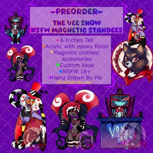 PREORDER Hazbin Hotel - The Vee Show Magnetic Dress up Standees LIMITED RUN