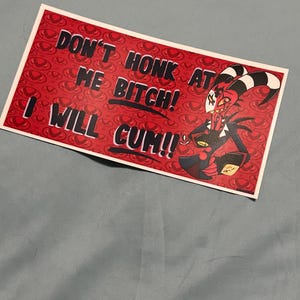 Helluva Boss - Naklejka na zderzak z winylu Don’t Honk 4”x 8”