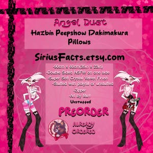 PREORDER - Hazbin Peepshow Dakimakura Pillows (Double sided NSFW)