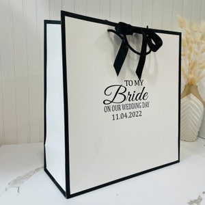 To My  Bride On  Our Wedding Day Gift Bag / Groom Gift Bag / Groom Gift/ Empty Gift Bags with handle