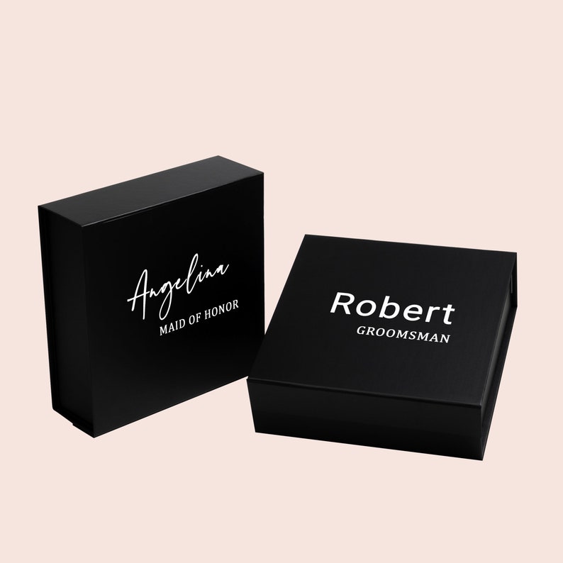 Black Gift Box Personalized Name Groomsmen Box/ Best Man Etsy