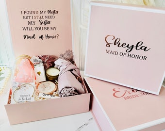 Junior Bridesmaid Box - Pink Favor Box- Personalized  Junior Bridesmaid Proposal Box