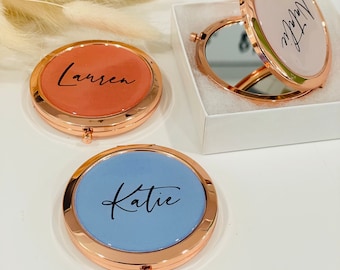 Personalized Compact Mirror, Pocket mirror, Bridesmaid Favors