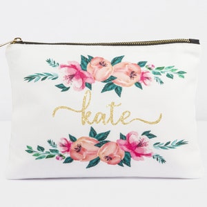 Personalized Makeup Bag for Flower Girl - Flower Girl proposal Gift Bag