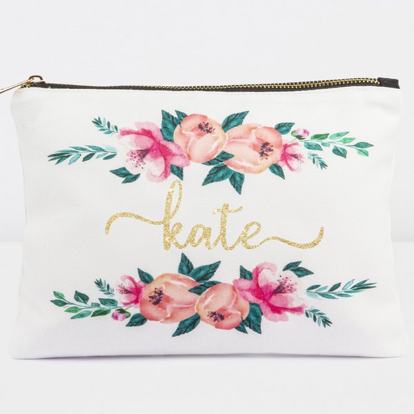 Personalized Makeup Bag for Flower Girl - Flower Girl proposal Gift Bag