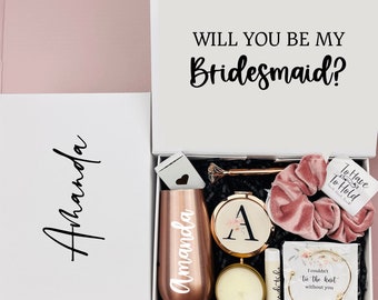 Empty White Personalized Bridesmaid Proposal Box| Maid of Honor Empty Gift Box or Bridesmaid Favor