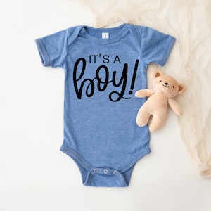 It&#39;s a Boy Onesie®- Coming Soon Baby Onesie®- Pregnancy Reveal Baby Onesie®-  Pregnancy Announcement Baby Onesie®- Personalized Baby Onesie®