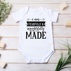 Fearfully Wonderfully Made Baby Onesie: Christian Newborn Gift