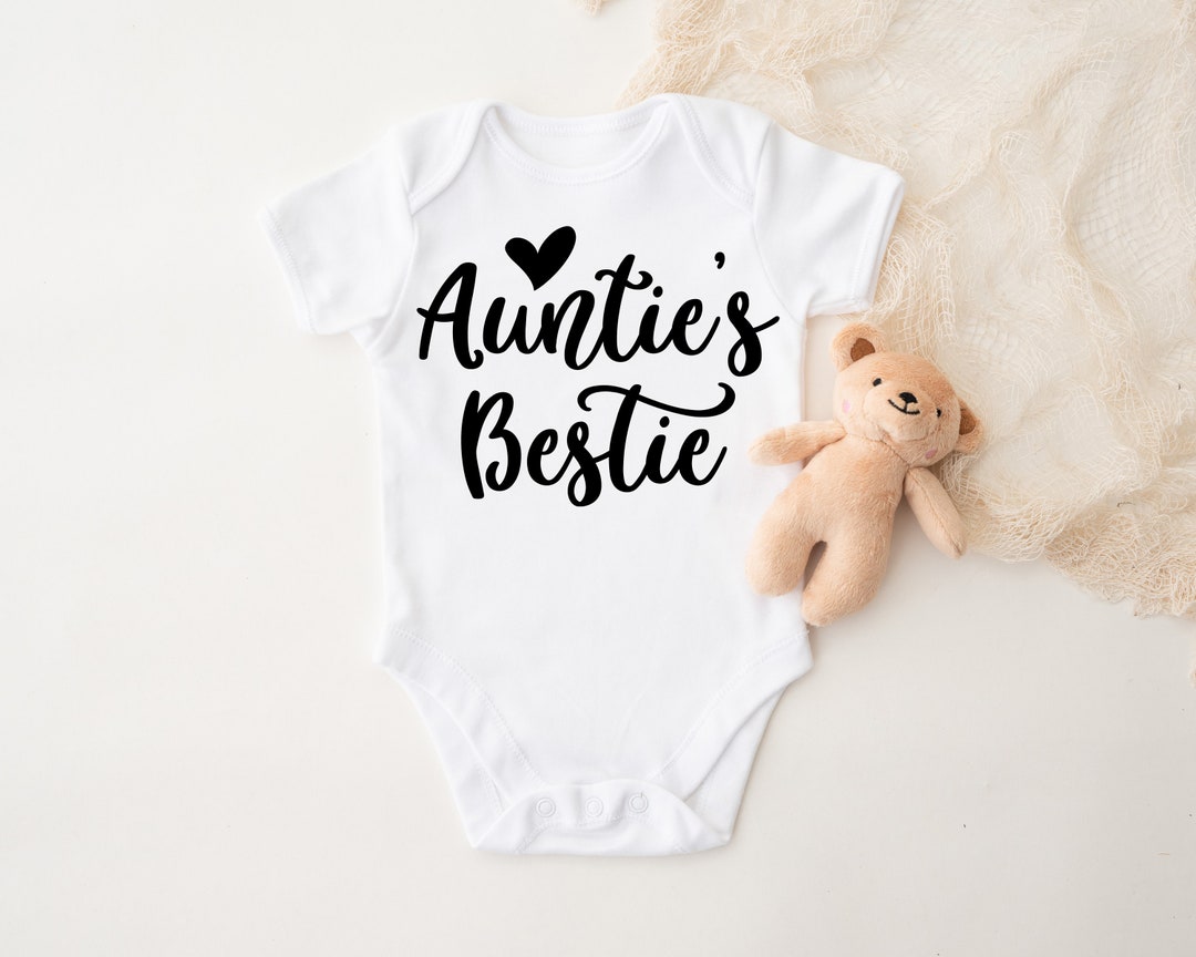 Auntie S Bestie Onesie Baby Shower Gift Funny Baby Onesie Baby Auntie S Bestie Onesie Baby Shower Gift Funny Baby Onesie Baby