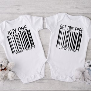 Twin Onesie® Set- Buy One, Get One Onesies®- Twin Girl Onesie®- Twin Boy Onesie®- Twin Onesies®- Twin Set