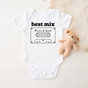 Best Mix Mom and Dad Baby Onesie®-Personalized Baby Onesie®- Custom Onesie®- Pregnancy Reveal Onesie®-Unisex Onesie®- Baby Onesie®- Newborn