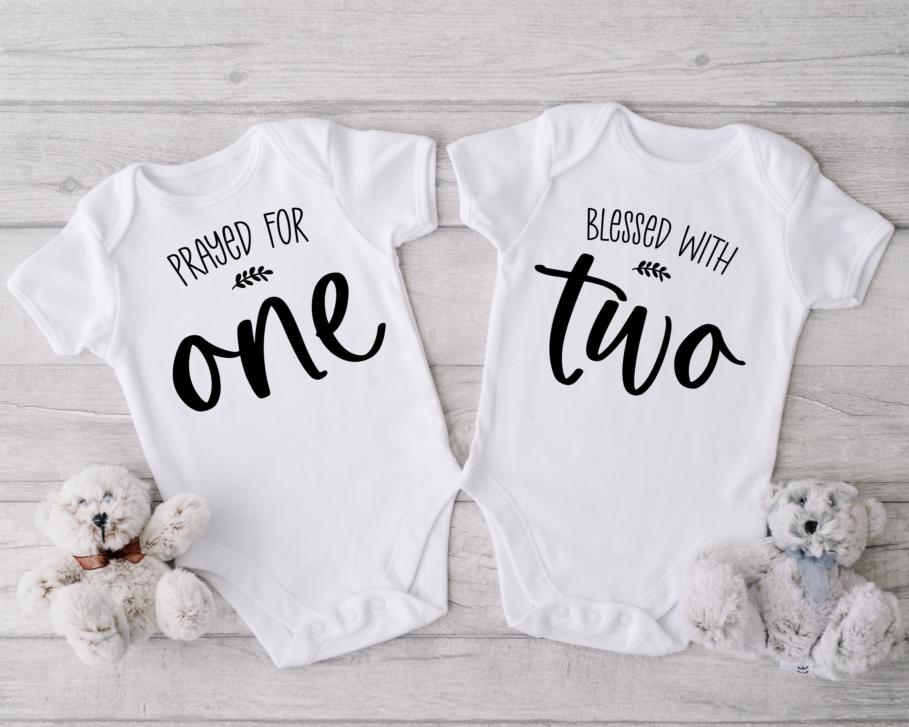 Twin Onesie Set Prayed for One Blessed With Two Onesie Twin
