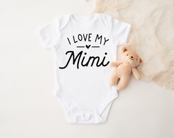 I love my Mimi Onesie®, cadeau baby shower, cadeau grands-parents, grenouillère bébé®, grenouillère Mimi®, cadeau mimi, cadeau baby shower, grenouillère personnalisée®