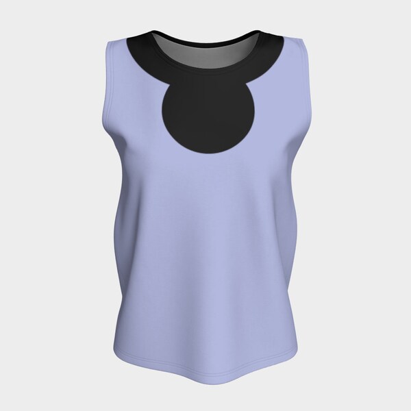 Chemisier sans manches - Lilas et Noir - women’s top sleeveless shirt for work - made in Montreal Canada  - purple