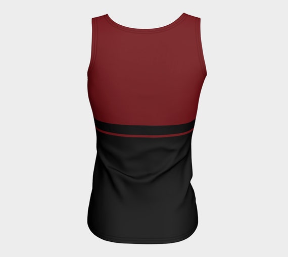 Fitted Tank Top Red and Black Womens Top Sleeveless Cami for Work Made in  Montreal Canada 