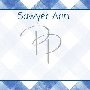 Blue Gingham Stationary - Individualisierbare Vorlage