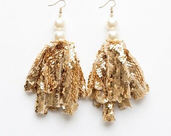 Pendientes de perlas y oro