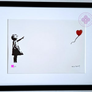 BANKSY - Girl with a balloon - lithograph CERTIFICATE Original M Arts Edition Signed Numbered 150 Framed (Banksy Art, wall, lithograph)