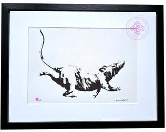 BANKSY - Empire Rats - lithographie CERTIFICATE Original M Arts Edition Signed Numbered 150 Framed (Banksy Art, wall, lithograph not obey)