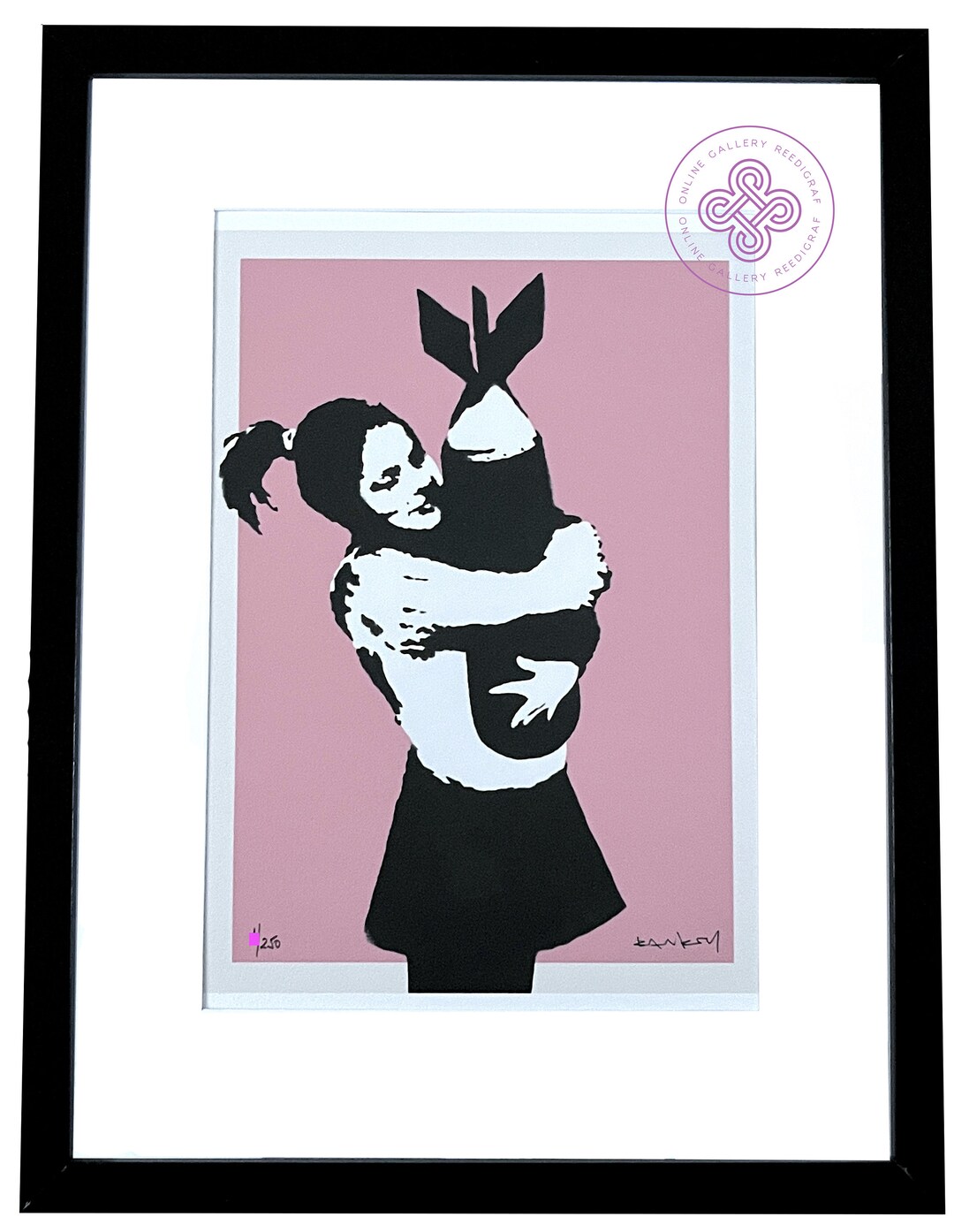 Banksy Original M Arts Edition bomb Huger Pink Lithograph Etsy