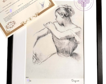 DEGAS signé - Danseuse rajustant son epaulette - Lithographie CERTIFICATE Original M Arts Edition Signé Numérotée limitée peinture nouveau