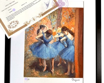 DEGAS signé - Danseuse bleues - Lithographie CERTIFICATE Original M Arts Edition Signé Numérotée limitée peinture nouveau poster affiches