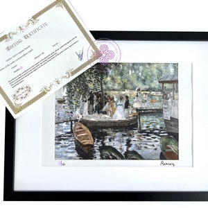 RENOIR La grenouillere Lithograph CERTIFICATE Original M Arts Signed Edition Numbered /150 image 1