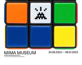 INVADER Original poster of Mima Exhibition streetart print     not from banksy