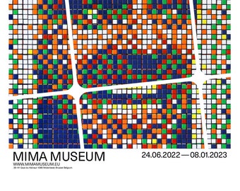 INVADER Original poster of Mima Exhibition streetart print     not from banksy