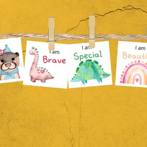 18 tarjetas de afirmación para NIÑOS, descarga digital, atención plena, citas positivas, regalo imprimible, cuidado personal