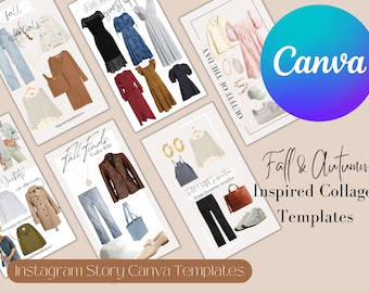 Fall LikeToKnowIt Canva Templates, Blogger Instagram Story Collages, Social Media Marketing Editable Template, Customizable Template