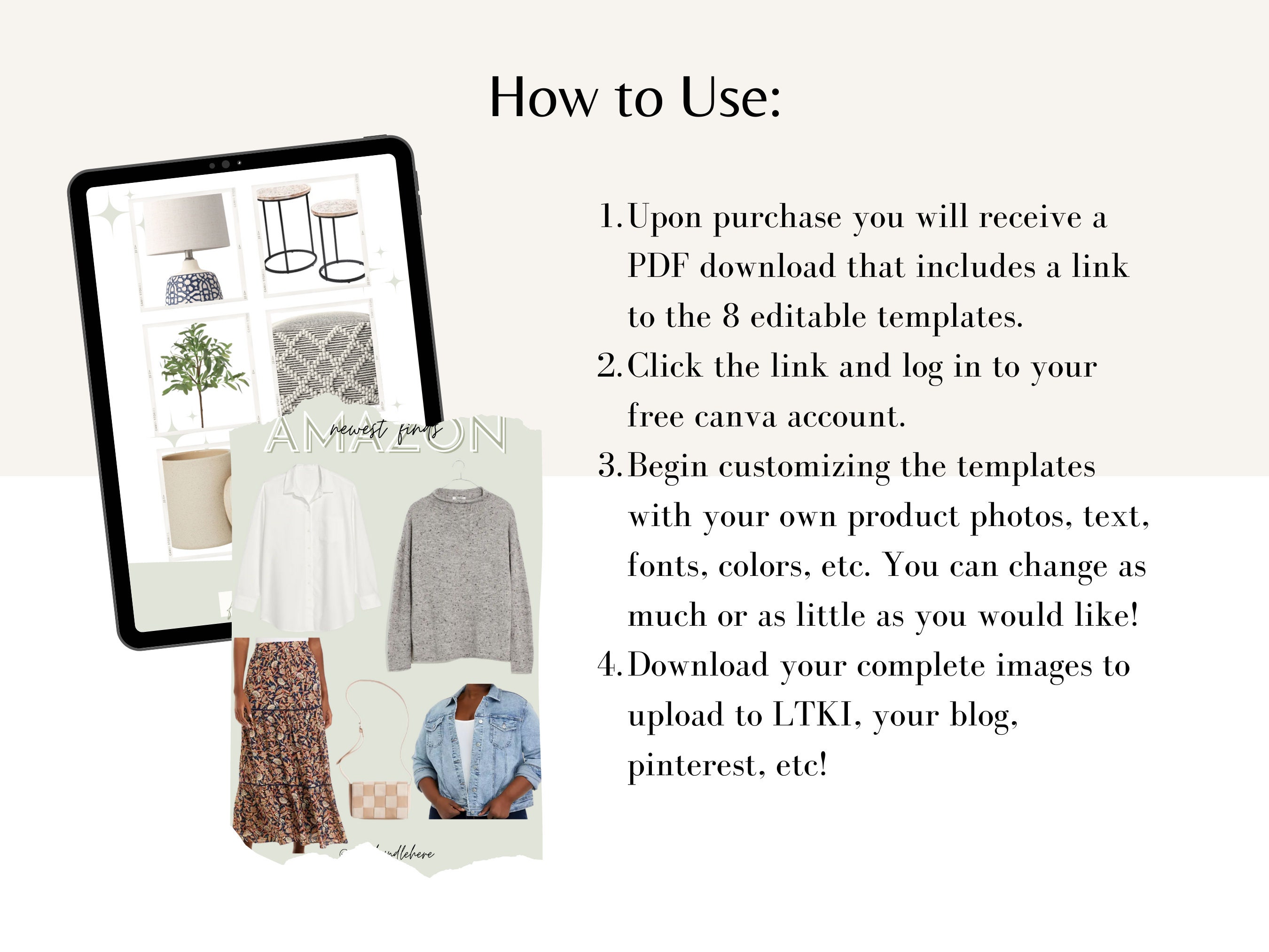 LTK Canva Templates, Neutral Liketoknowit Collage, Influencer Collage  Template, LTK Template, Blogger Template, Influencer Guide Template - Etsy