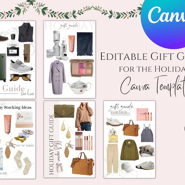 Holiday Gift Guide LTK Canva Templates, Neutral LiketoKnowIt Collage, Influencer Collage Template, LTK Template, Blogger Template