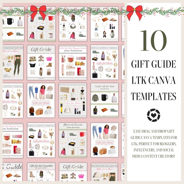 10 Holiday Gift Guide LTK Canva Templates, Blogger Template, Like to Know it Templates, Influencer Collage Template, Gift Guide Pin Template