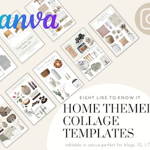 Home LTK Canva Templates, Neutral LiketoKnowIt Collage, Influencer Guide Template, LTK Template, Blogger Template Social Media