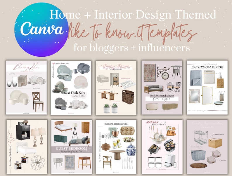 Home + Interior Design LTK Canva Templates, Neutral Liketoknowit ...