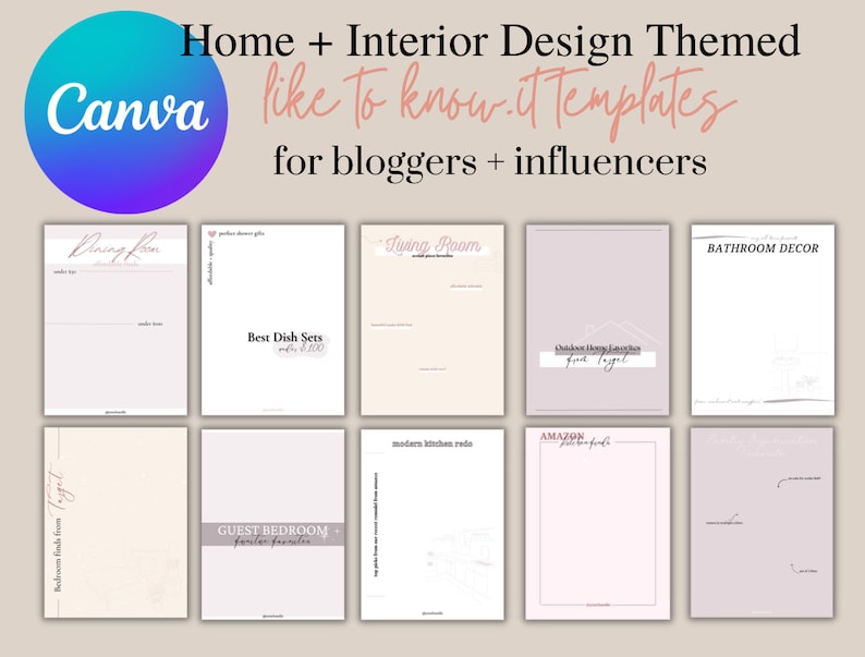Home + Interior Design LTK Canva Templates, Neutral Liketoknowit ...