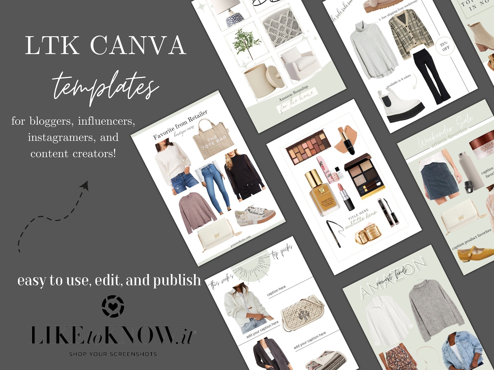 LTK Canva Templates, Neutral Liketoknowit Collage, Influencer Collage ...