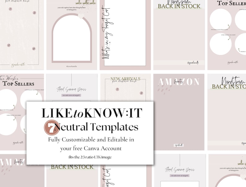 7 LTK Canva Templates, Influencer Template, Canva Template, Like to ...