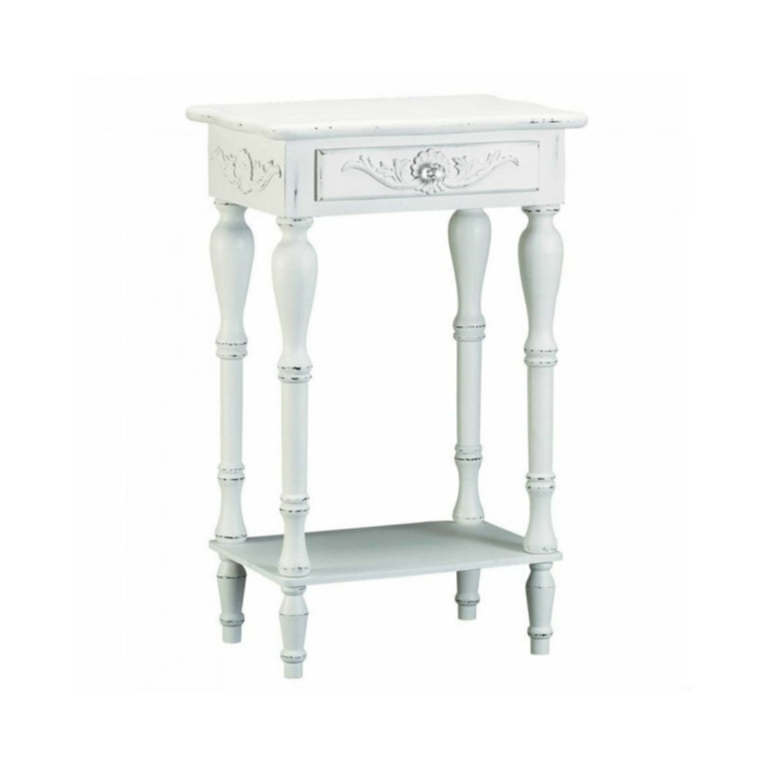Carved White Side Table Etsy