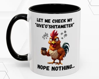 Taza de café divertida "Give'O'Shitameter", regalo sarcástico para un compañero de trabajo