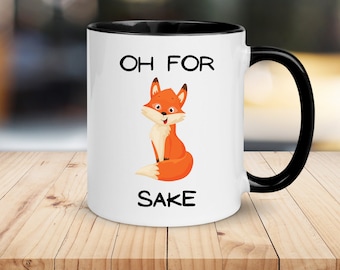 Taza de café con zorro divertido, regalo para amantes de los zorros