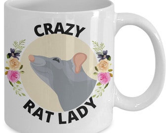 Taza de café con forma de rata, regalo para la loca de las ratas