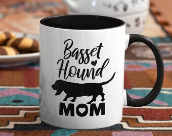 Taza de café para mamá de Basset Hound, regalo único para amantes de los perros