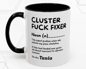 Taza personalizada para solucionar problemas de lío, regalo divertido para el jefe