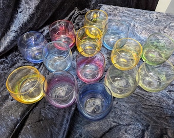 Rainbow Bund Glas Pastell irrisierende Roly Poly Gläser, 14er Set - 6oz