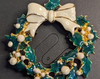 Vintage Emaille-Kranzbrosche