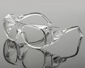 Clear Protective Glasses With Side Shields - Cutting, Liquids, Splash, Anti-Fog, Safety