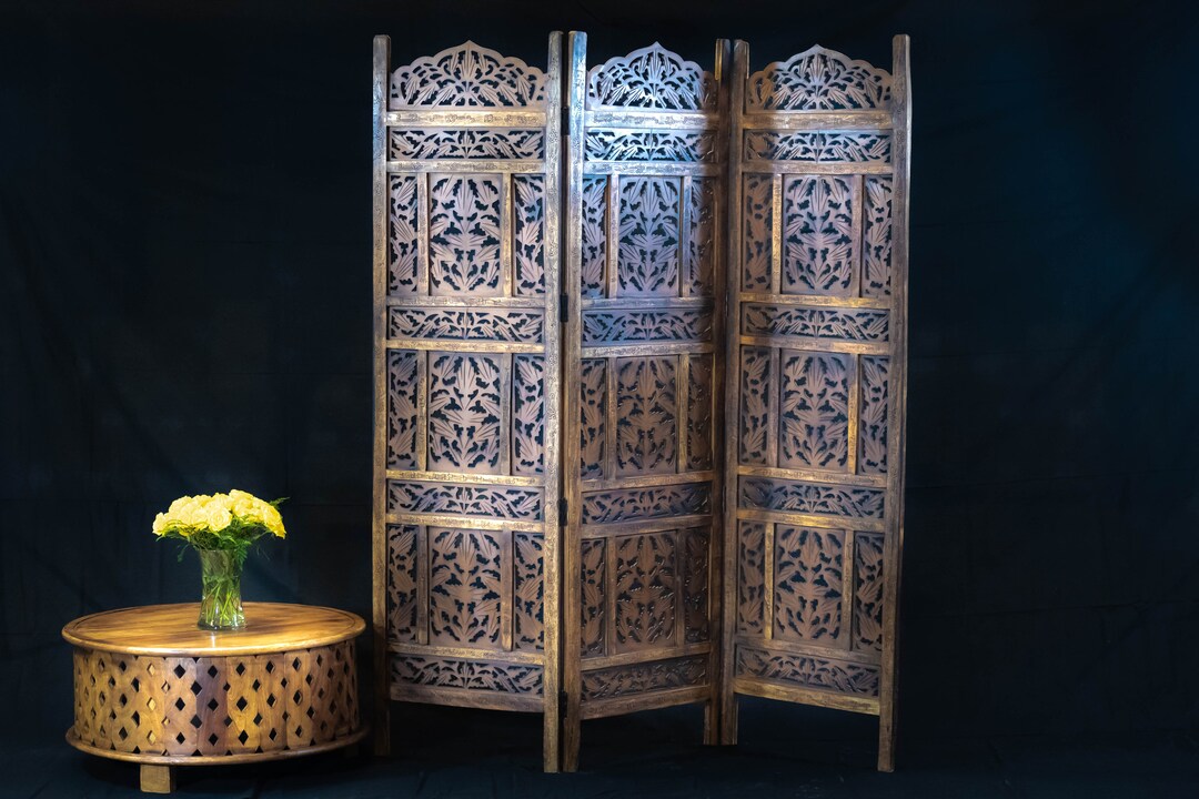 Brown Wooden Partition, Room Partition, Privacy Screen, Handmade Room ...
